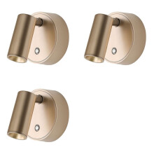 3X Lâmpada de Parede LED Holofote Recarregável Instalação Sem Impacto, Regulável em Três Cores, para Sala de Estar e Quarto