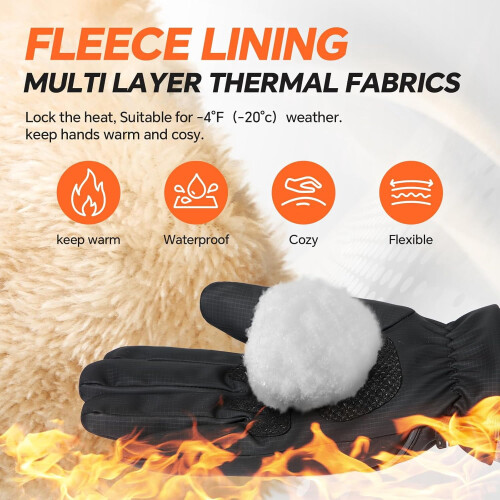 Winter Gloves Waterproof Windproof Thermal Touch-Screen Grip 1
