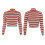 Women's Turtleneck Sweater Long Sleeve Rainbow Stripes Crop 2
