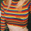 Women's Turtleneck Sweater Long Sleeve Rainbow Stripes Crop 6