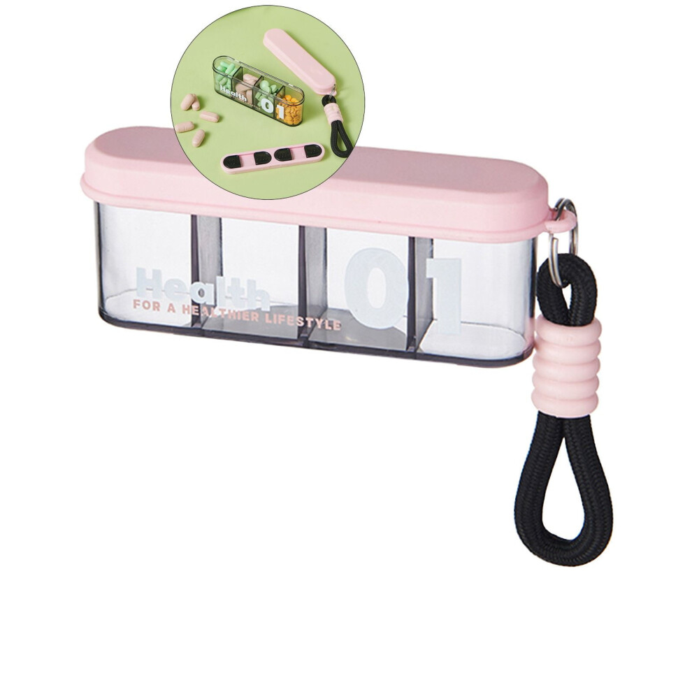 Travel Medication Box Transparent 4-Compartment Portable