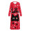 Women's Long Sleeve Nightgown Button Front Ankle-Length Red 5