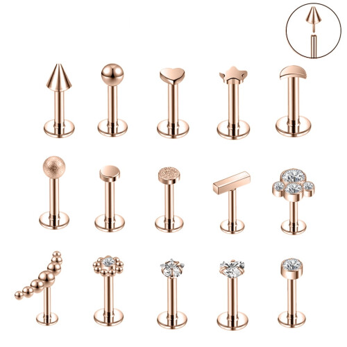 Labret Lip Studs Zircon 15 pcs