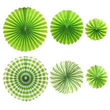 Tissue Paper Hanging Fans Party Decor Set 6 pcs Type 5