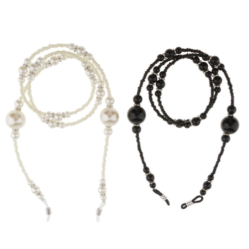 Eyeglass Strap ABS Beaded Neck Holder 2 Pcs 1