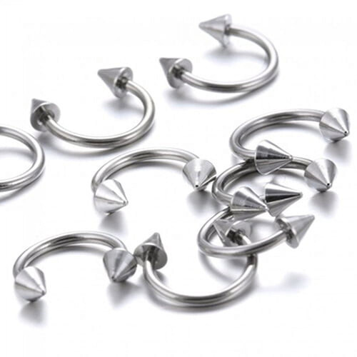 Steel Horseshoe Lip Nose Septum Ring 10 Pcs 1