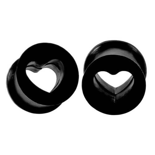 Silicone Ear Gauges Double Flared Tunnels 8mm Black