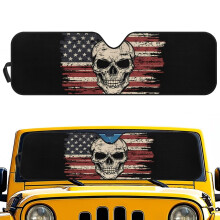 American Flag Skull Windshield Sunshade for Jeep Wrangler