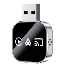 Kabellose CarPlay/Android Auto/Mirror Link Box Q1AS Silber 3-in-1 Adapter für ausländische Systeme