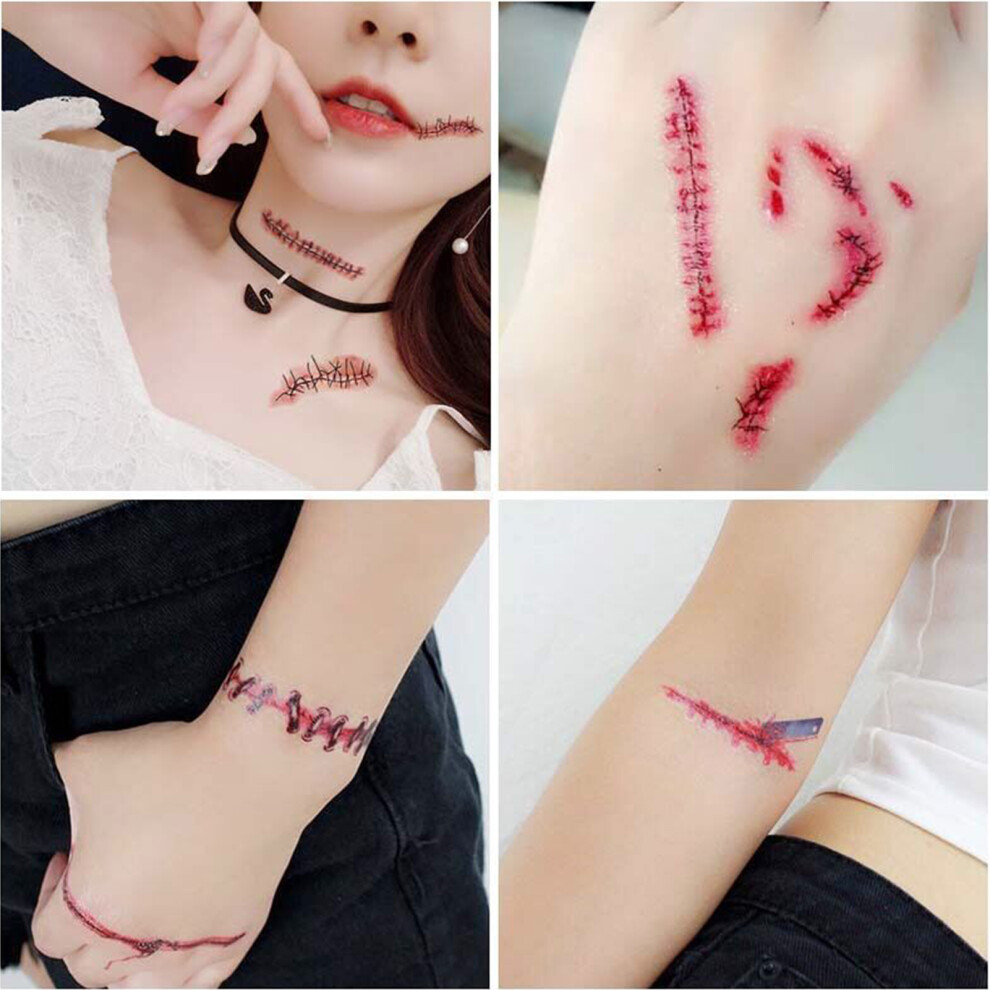 Roc-Electron Horror Halloween Bloody Tattoo Stickers For Parties