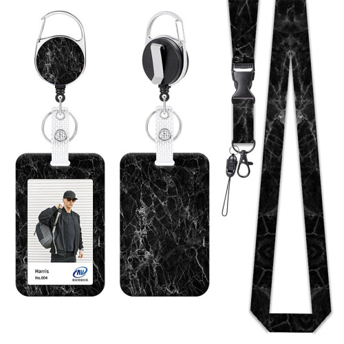 Retractable Badge Holder with Polyester Lanyard - Perfect for Work IDs