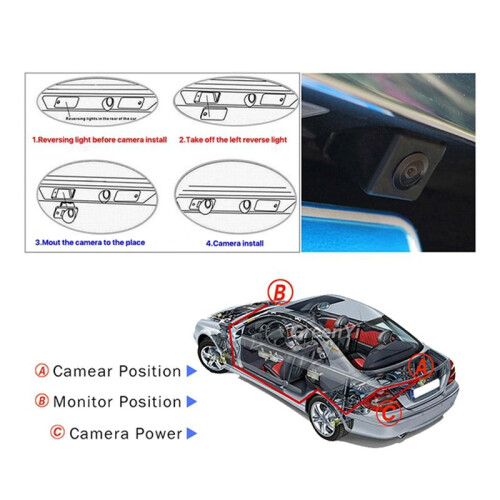 Car Rear View Reverse Camera Dynamic Parking Camera with Trajectory Parking  for  Land  Prado 2010-2014 2