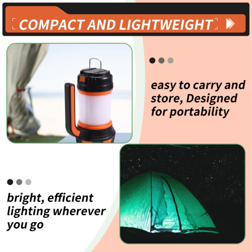 LED Lantern Camping Flashlight Rechargeable Waterproof Searchlight Outdoor Emergency Multi-Function Searchlight,C 1