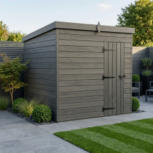 7x6 Pent Composite Shed Tanalised (Single Door, No Windows)