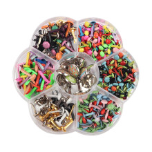 Mini Brads Assorted Color Metal Paper Fasteners 240pcs