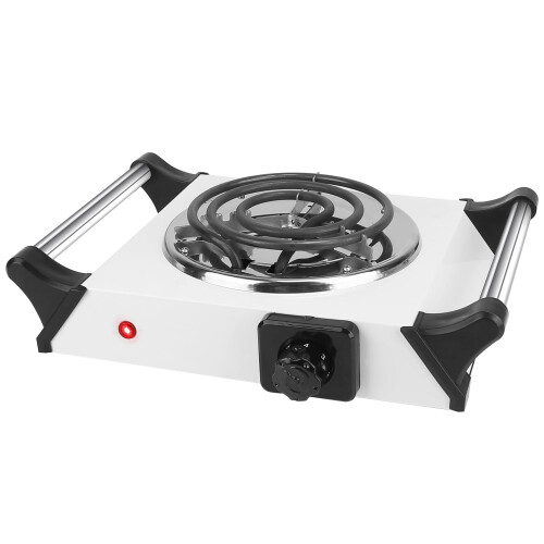 Electric Single Burner Hot Plate 1000W 5-Temp Silver