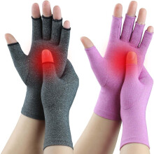 Fingerless Compression Gloves for Women and Men 2 Pairs