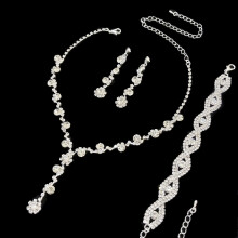 Floral Jewelry Set Necklace Earrings Bracelet
