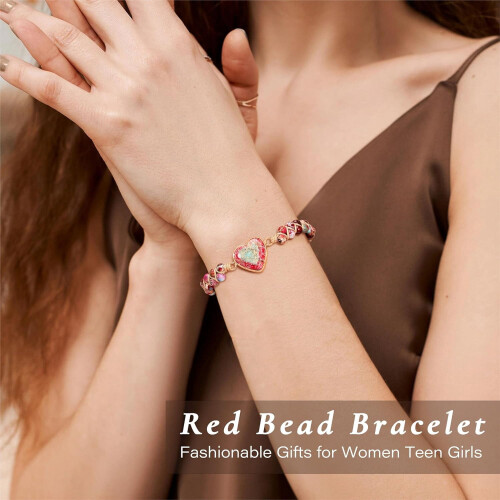 Jasper Heart Bracelet Natural Stone 1 Piece 1