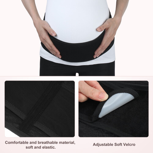 Maternity Belly Band Adjustable Soft Black 2