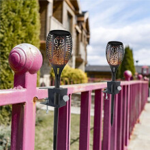 4 Pack Black Deck Clamp for Torches, Porch Rail Clamp, Universal Pole Mount Bracket, Deck Pole Holder for Solar Panel