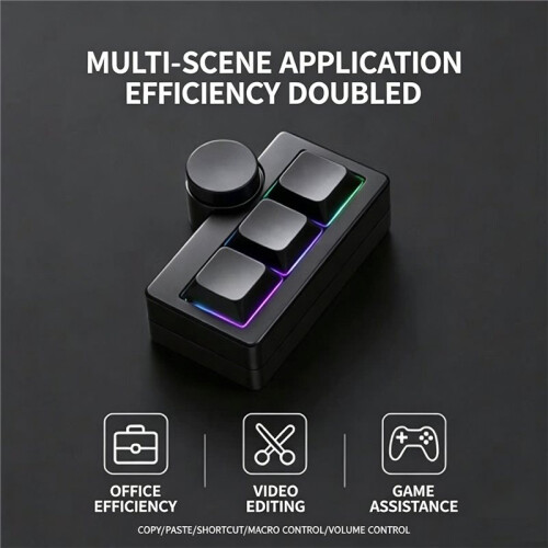 Hot-Swappable  Gaming Keyboard RGB Type-C Wired Portable Multi-Combination/Multimedia Game   Black 2