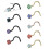 Crystal Nose Ring Piercing Set 9 pcs 20g 3