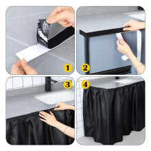 Stoff Waschbeckenrock Badezimmer Selbstklebend Wasserdicht Stoff Unter Waschbecken Vorhangrock 55 X 32 Zoll für Badezimmer