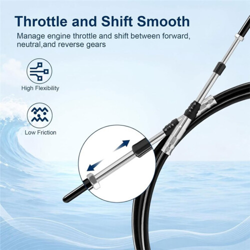 2pcs Marine Throttle Shift Remote Control Box Cable Marine Boat Throttle Shift Cable 2