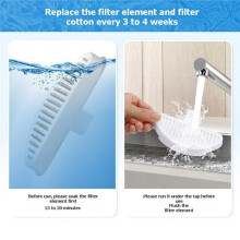 Replacement Filters Compatible with Uahpet 67oz/2L Water Fountain, 6 Filters & 12 Sponges for Pet Water Fountain
