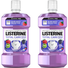 Listerine Total Care Kids Mouthwash, ADA Accepted, Alcohol-Free Anticavity Fluoride Children's-Mouthwash, Fresh Breath,Berry Flavor,500 mL (Pack of 2)