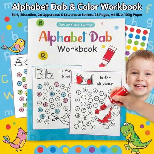 (A4 Notebook) ABC Coloring Book - 26 Letters Learning Workbook 2