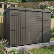 9x5 Pent Composite Shed Tanalised (Single Door, No Windows)
