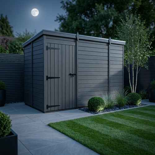 9x5 Pent Composite Shed Tanalised (Single Door, No Windows) 2