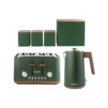 Salter Toronto Toaster, Kettle & Can Set – Wide Slots, Limescale Filter, Green
