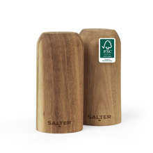 Salter Toronto Salt & Pepper Shakers Set Of 2 Wood Compact Refillable Seasoning