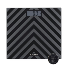 Salter Digital Bathroom Scale 180kg Capacity LCD Display Black Chevron Design