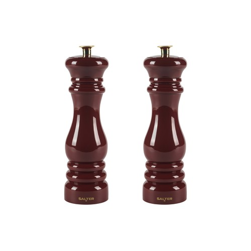 Salter Salter Chester Salt & Pepper Mill Set – 2-Pc, Adjustable, Red, Refillable