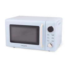 Salter Retro Blue Digital Microwave - 20L, 8 Cooking Presets, 800W
