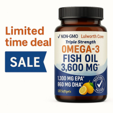 Omega-3 Fish Oil 3600mg  – 120 Softgels - EPA & DHA – High Strength Supplement