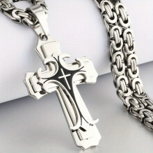 Men's Handmade Flat-Bottom Necklace with Golden-Black