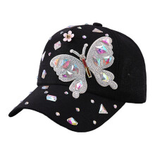 Butterfly Baseball Hat for Women with Rhinestones Sun