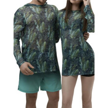 Men'S Sun Hoodie - Light-Weight UV Protection Fishing Shirt, Quick-Dry Moisture-Wicking Rash Guard Flower Color 2 M