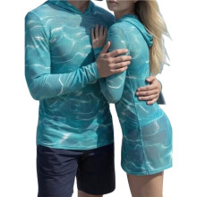 Heren Zomer Hoodie - Lichtgewicht UV-Bescherming Viskleding, Sneldrogend Vochtregulerend Rash Guard Watsgolven Oceaan M