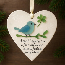 Heart-Shaped Sea Glass Ornament for Best Friends 1 Pack