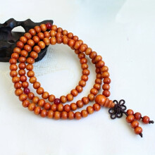 Sandalwood Prayer Bracelet Wooden Beads 108 pcs 6 mm Orange