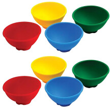 Silicone Baby Feeding Bowl Set 8 Pieces Yellow Green Blue