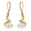 Pearl Dangle Earrings Rose Gold Plated Leverback 1