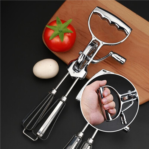 Stainless Steel Double Heads Egg Beaters Ergonomical Handheld Semi-Automatic Egg Mixer Tool Household -Saving Baking 1