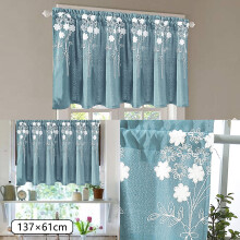 Floral Lace Curtains for Kitchen and Bedroom 54 x 24 Inch 1